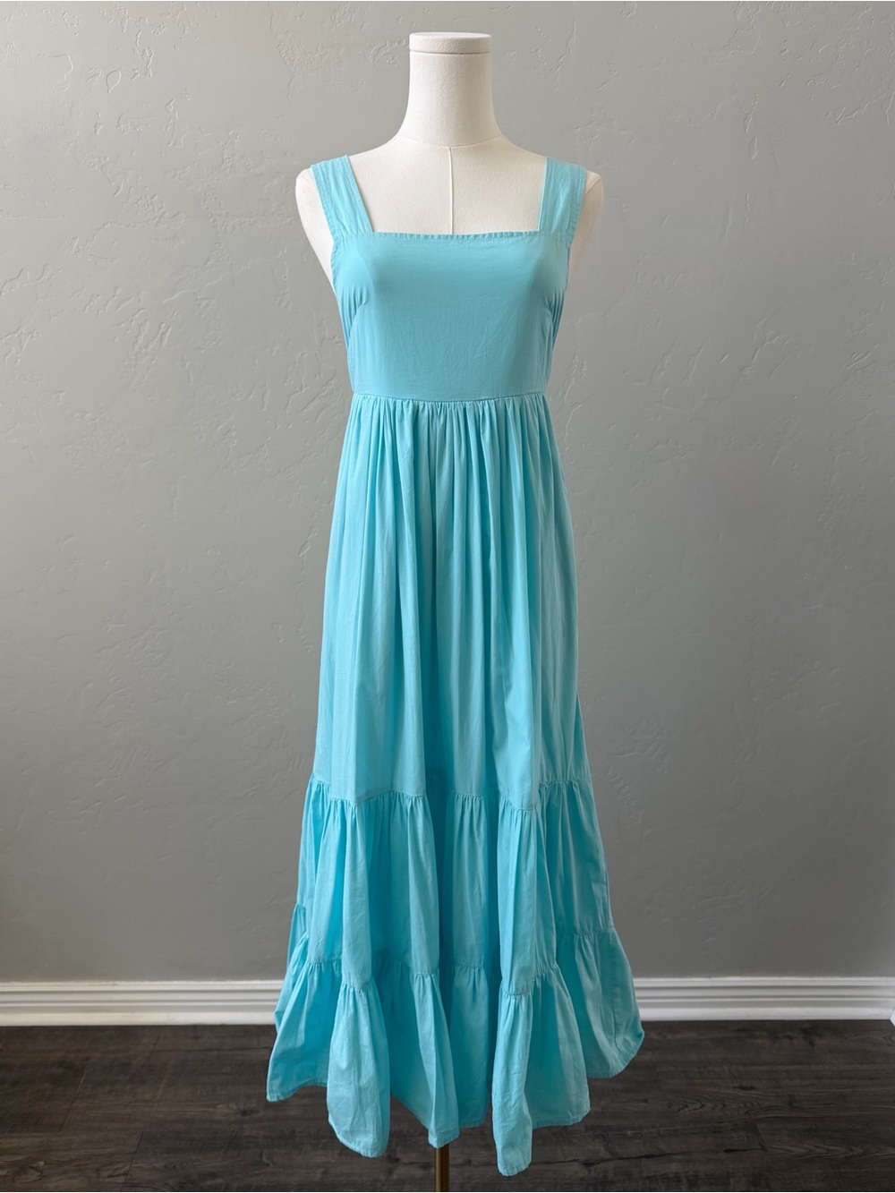 Anthropologie XXS Aqua Open Back Tiered Midi Dress Smocked Pockets - Picture 3 of 15